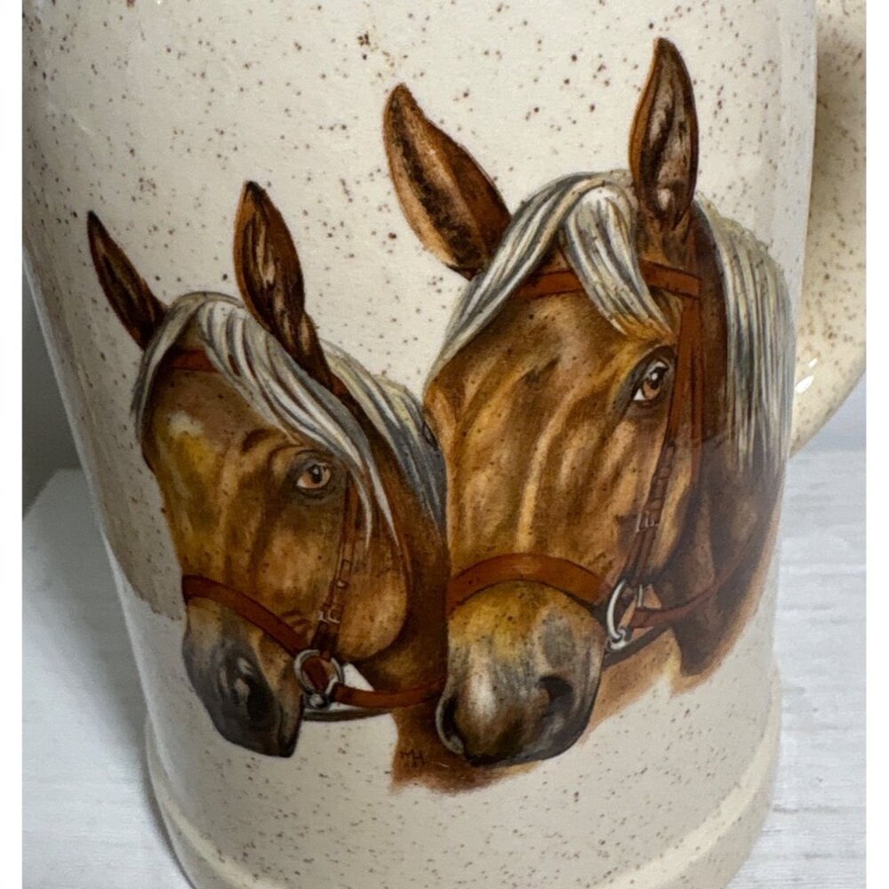 Ceramic Stein Horses Lot of 3 Handcrafted By Fossil Craft Canada - Picture 3 of 12